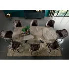 Vaste tafel met tonvormig blad van keramiek Made in Italy - Settimmio Viadurini