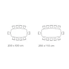 Vaste tafel met tonvormig laminaatblad Made in Italy - Broek Viadurini