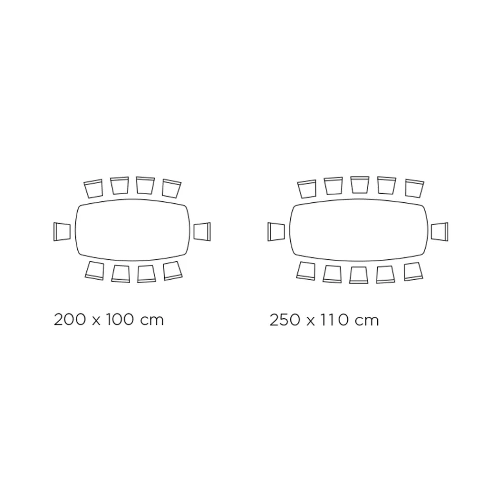 Vaste tafel met tonvormig laminaatblad Made in Italy - Broek Viadurini