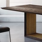 Vaste tafel met afgeschuind blad en tweekleurig onderstel Made in Italy - Jadis Viadurini