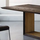 Vaste tafel met afgeschuind blad en tweekleurig onderstel Made in Italy - Jadis Viadurini