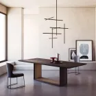 Vaste tafel met afgeschuind blad en tweekleurig onderstel Made in Italy - Jadis Viadurini