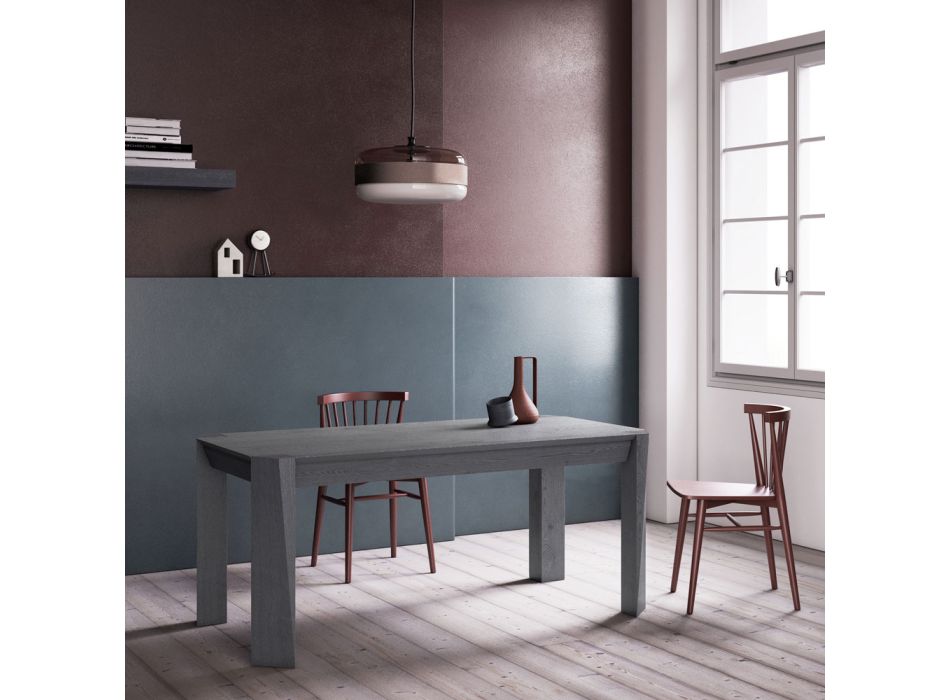 Vaste tafel met afgeschuind blad van meubelplaat Made in Italy - Tratto Viadurini