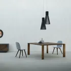 Vaste tafel met afgeschuind blad in Canaletto walnoot Made in Italy - Caspian Viadurini