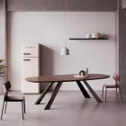 Vaste tafel met elliptisch blad en afgeschuinde rand Made in Italy - Tirian Viadurini