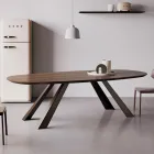 Vaste tafel met elliptisch blad en afgeschuinde rand Made in Italy - Tirian Viadurini
