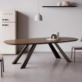 Vaste tafel met elliptisch blad en afgeschuinde rand Made in Italy - Tirian