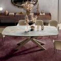 Vaste tafel met gepolijst zilver Onyx keramisch blad Made in Italy - Grotta