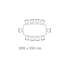 Vaste tafel met tonvormig glazen blad en stalen onderstel Made in Italy - Ezzellino Viadurini