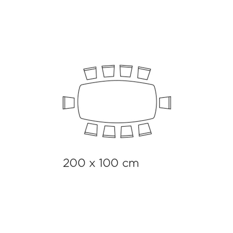 Vaste tafel met tonvormig glazen blad en stalen onderstel Made in Italy - Ezzellino Viadurini