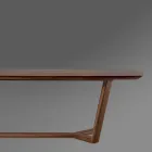 Vaste tafel met gevormd blad en houten onderstel Made in Italy - Digory Viadurini