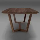 Vaste tafel met gevormd blad en houten onderstel Made in Italy - Digory Viadurini