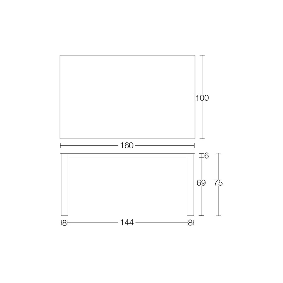 Vaste buitentafel in Hpl Alicante en metalen onderstel Made in Italy - Carl Viadurini