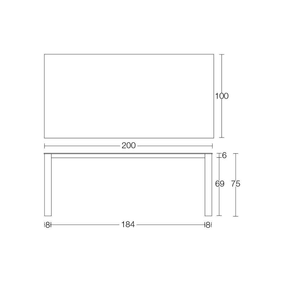 Vaste buitentafel in Hpl Alicante en metalen onderstel Made in Italy - Carl Viadurini