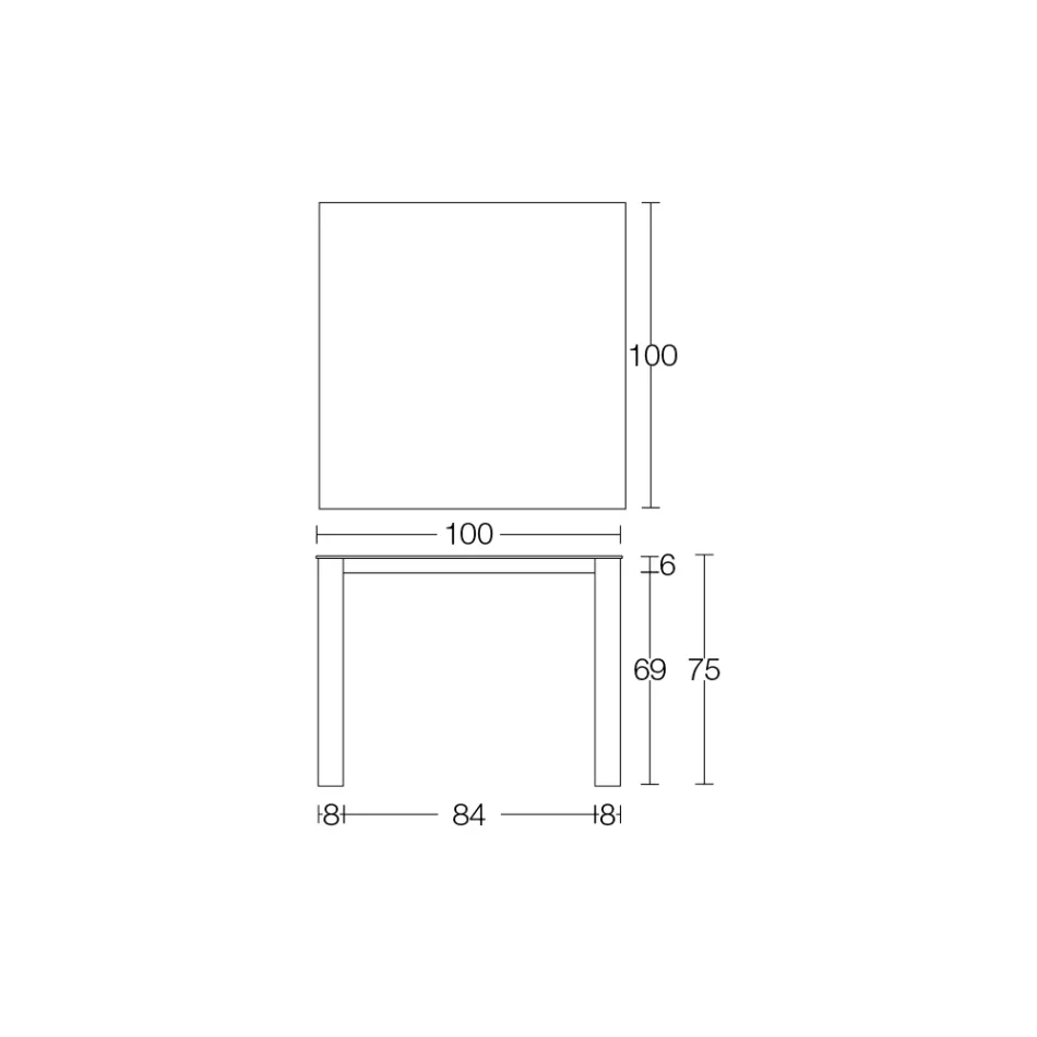 Vaste buitentafel in Hpl Alicante en metalen onderstel Made in Italy - Carl Viadurini