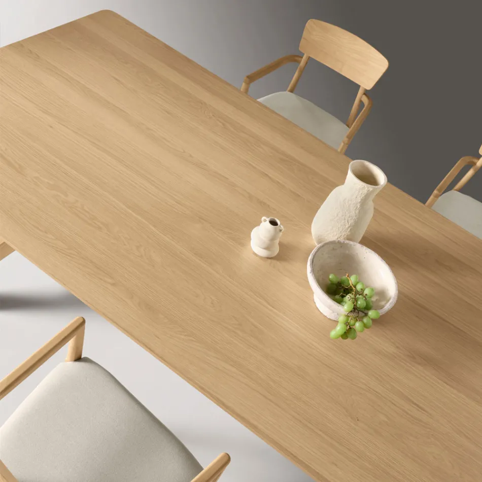 Vaste tafel voor acht personen met MDF-afwerking in twee kleuren - Talia Viadurini