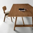 Vaste tafel voor acht personen met MDF-afwerking in twee kleuren - Talia Viadurini