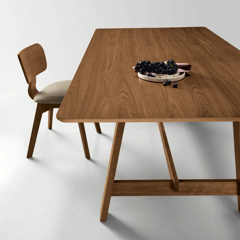 Vaste tafel voor acht personen met MDF-afwerking in twee kleuren - Talia Viadurini