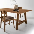 Vaste tafel voor acht personen met MDF-afwerking in twee kleuren - Talia Viadurini