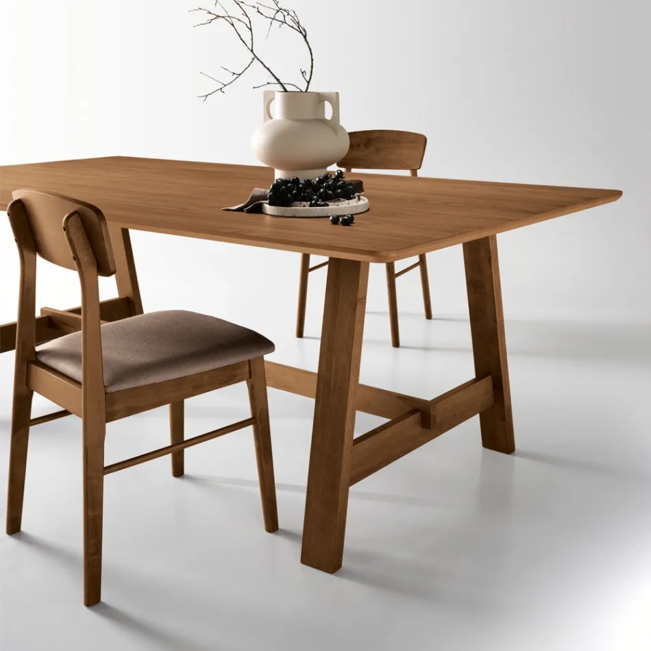Vaste tafel voor acht personen met MDF-afwerking in twee kleuren - Talia Viadurini