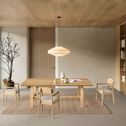 Vaste tafel voor acht personen met MDF-afwerking in twee kleuren - Talia Viadurini