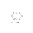 Vaste eettafel met tonvormig blad van keramiek Made in Italy - Bril Viadurini