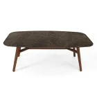 Vaste eettafel in gepolijst Emperador-keramiek Made in Italy - Noord Viadurini