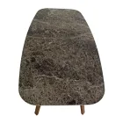 Vaste eettafel in gepolijst Emperador-keramiek Made in Italy - Noord Viadurini