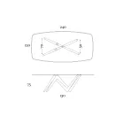 Vaste eettafel van glas en hard polyurethaan, gemaakt in Italië - lavendel Viadurini