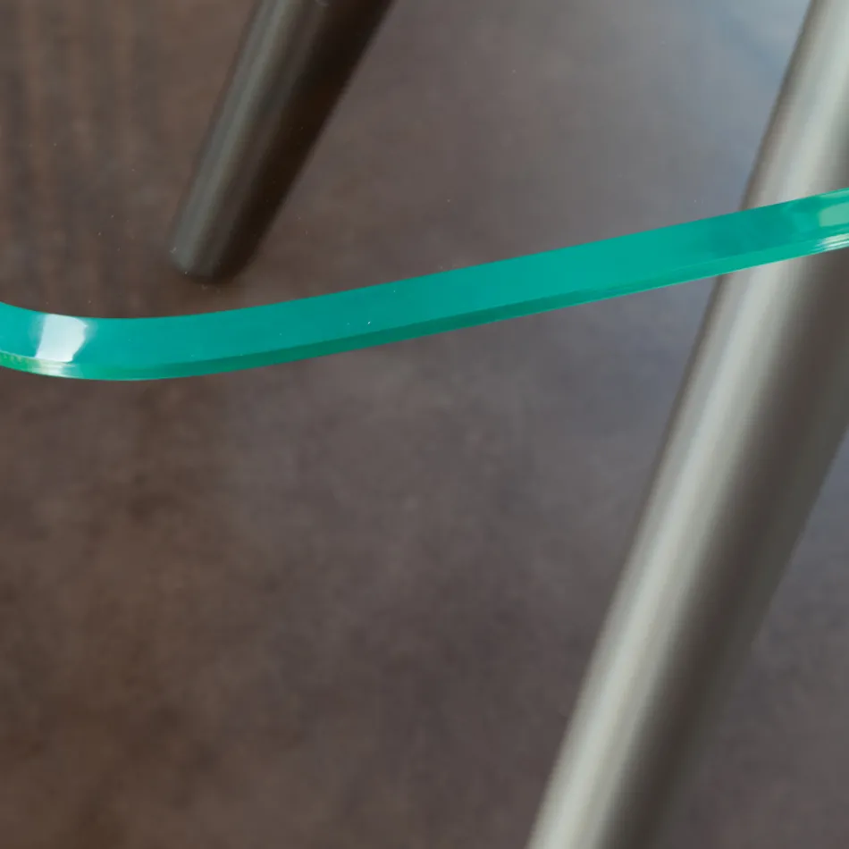 Vaste eettafel van glas en hard polyurethaan, gemaakt in Italië - lavendel Viadurini