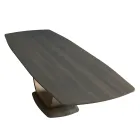 Vaste woonkamertafel in massief hout met centraal voetstuk - Luuk Viadurini