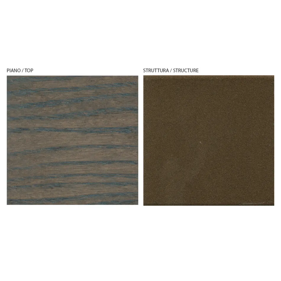 Vaste woonkamertafel in massief hout met centraal voetstuk - Luuk Viadurini