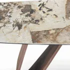 Vaste woonkamertafel met houten onderstel Made in Italy - Equatore Viadurini