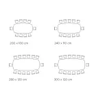 Vaste keramische tafel en onderstel van zwart geverfd staal, gemaakt in Italië - Bril Viadurini