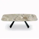 Vaste keramische tafel en onderstel van zwart geverfd staal, gemaakt in Italië - Bril Viadurini