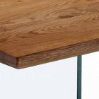 harde massief houten tafel met de benen in Tito gehard glas Viadurini