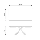 Vaste tafel in eikenfineer en zwart metalen onderstel - Skipper Viadurini