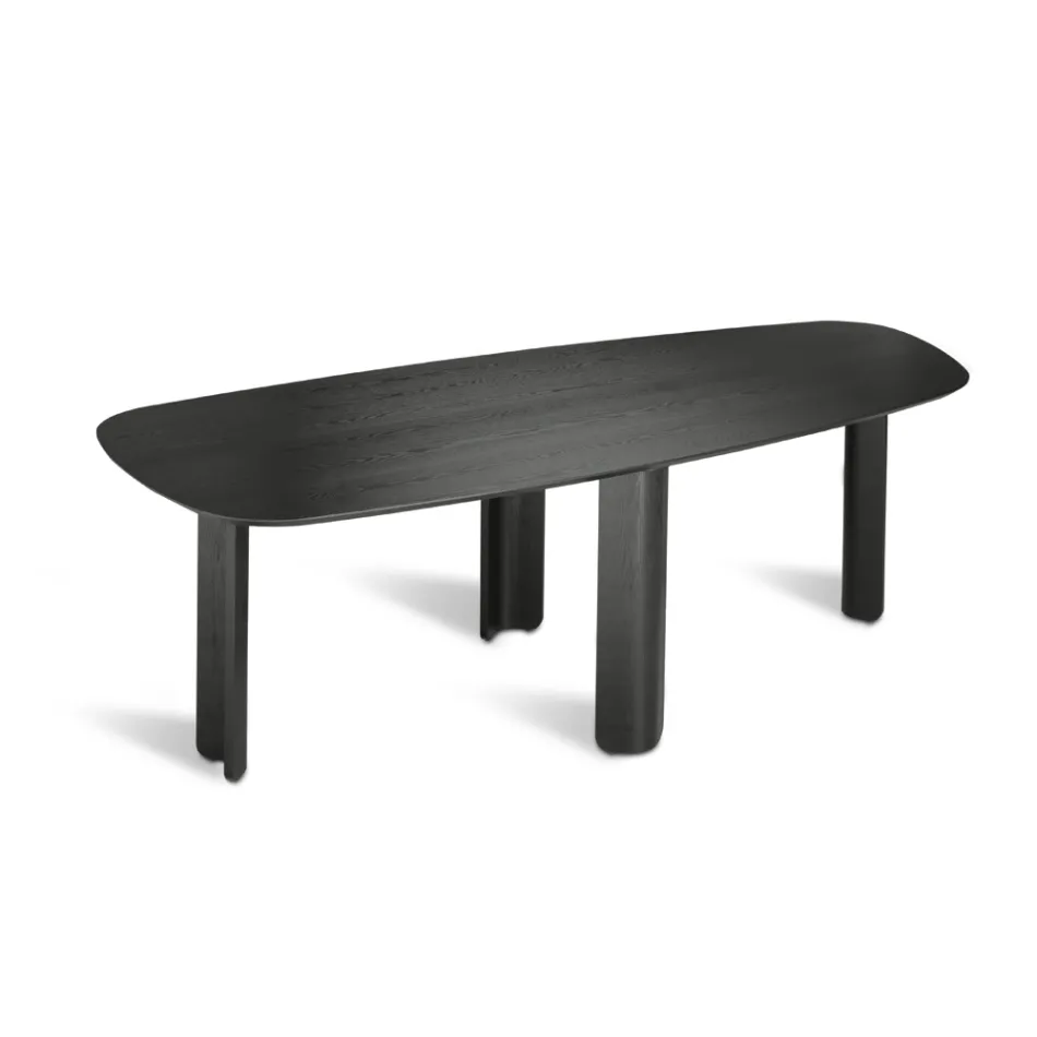 Vaste tafel in drie kleuren met houtlook en twee maten - Musa Viadurini