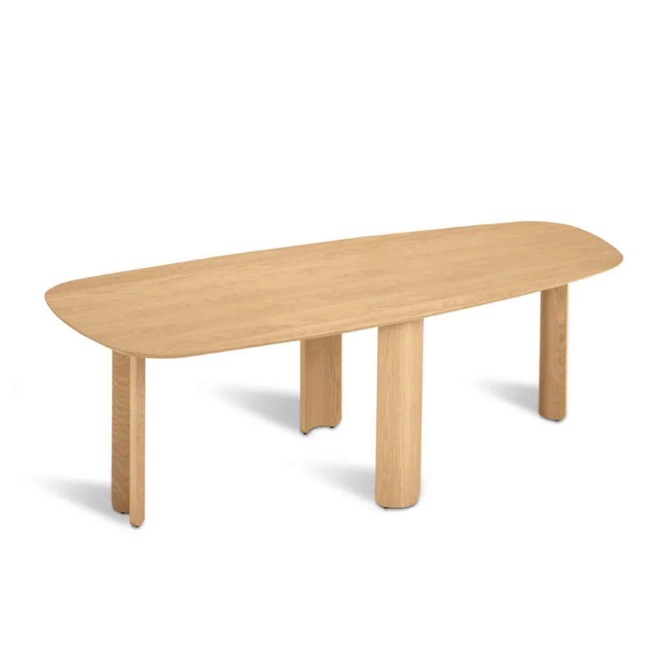 Vaste tafel in drie kleuren met houtlook en twee maten - Musa Viadurini