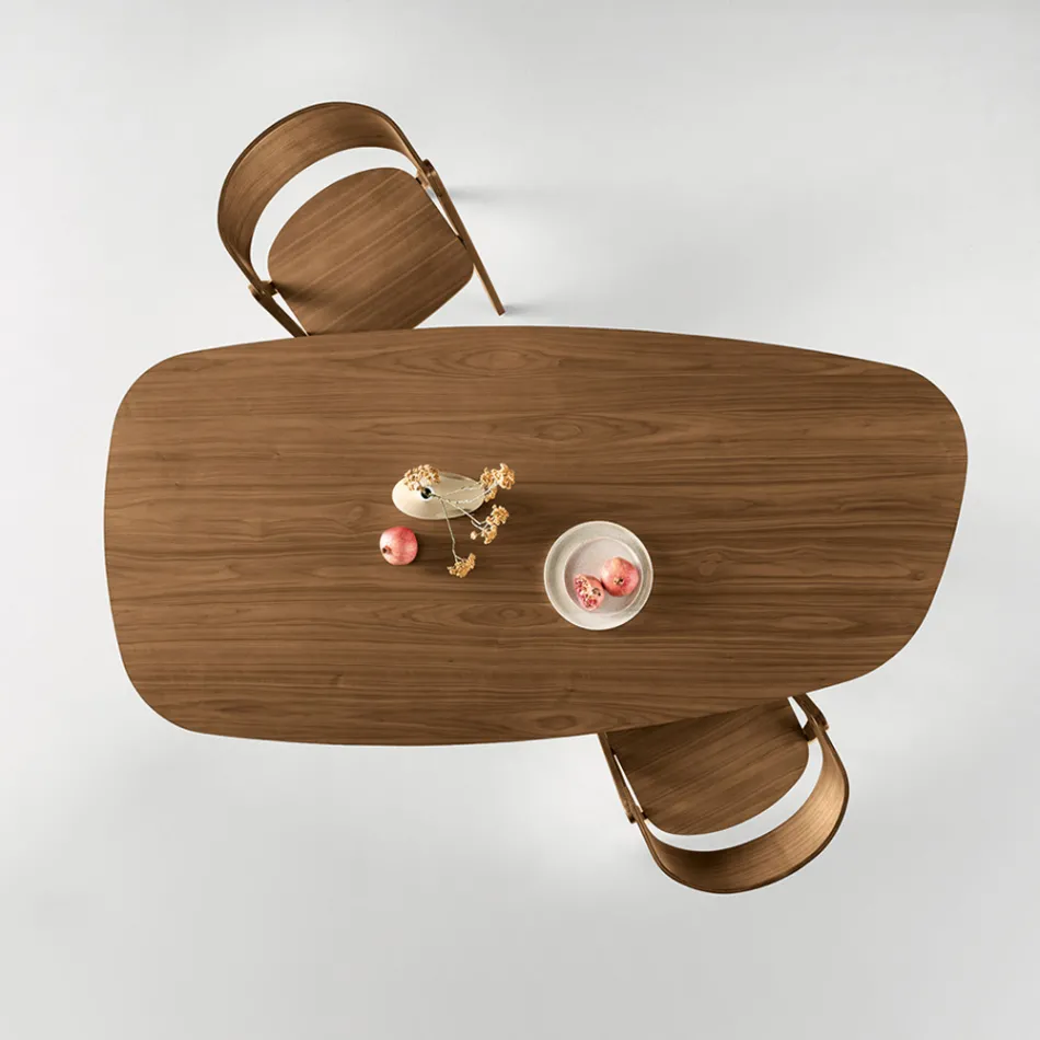Vaste tafel in drie kleuren met houtlook en twee maten - Musa Viadurini