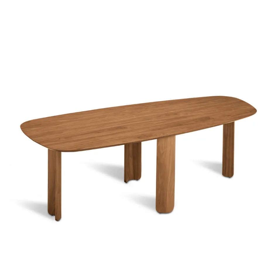 Vaste tafel in drie kleuren met houtlook en twee maten - Musa Viadurini
