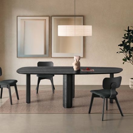 Vaste tafel in drie kleuren met houtlook en twee maten - Musa Viadurini