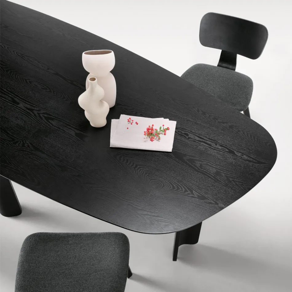 Vaste tafel in drie kleuren met houtlook en twee maten - Musa Viadurini