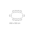 Vaste tafel in extra helder glas en essenhout Made in Italy - Noord Viadurini