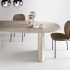 Vaste tafel voor tien personen met glazen blad en MDF-onderstel - Venia Viadurini