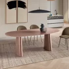 Vaste tafel voor tien personen met glazen blad en MDF-onderstel - Venia Viadurini