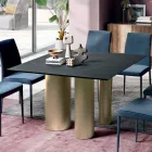 Vaste vierkante tafel in laminaat en staal Made in Italy - Schaar Viadurini