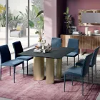 Vaste vierkante tafel in laminaat en staal Made in Italy - Schaar Viadurini