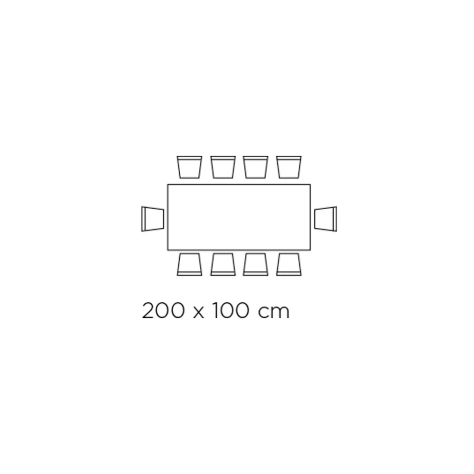Vaste rechthoekige tafel met houten onderstel Made in Italy - Equatore Viadurini