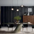 Vaste rechthoekige tafel van staal en keramiek Made in Italy - Broek Viadurini